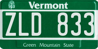 VT license plate ZLD833