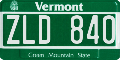 VT license plate ZLD840