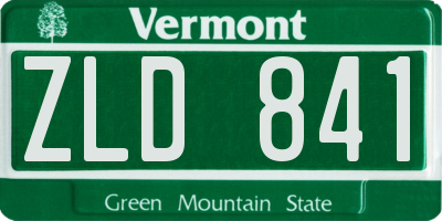 VT license plate ZLD841
