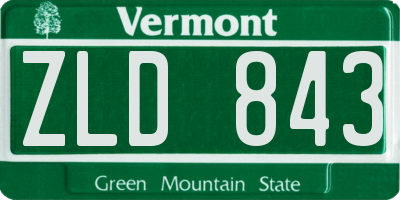VT license plate ZLD843