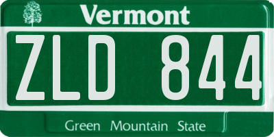 VT license plate ZLD844