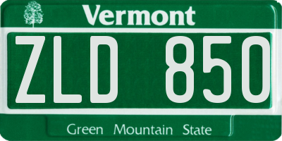 VT license plate ZLD850
