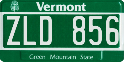 VT license plate ZLD856