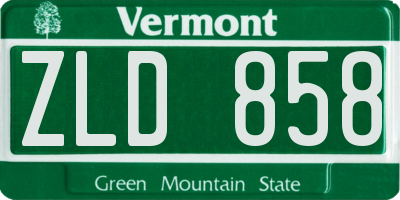 VT license plate ZLD858