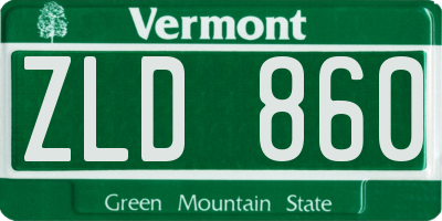 VT license plate ZLD860