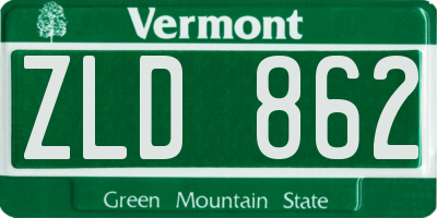 VT license plate ZLD862