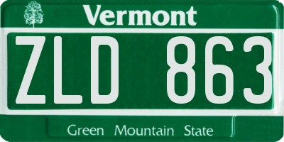 VT license plate ZLD863