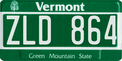 VT license plate ZLD864