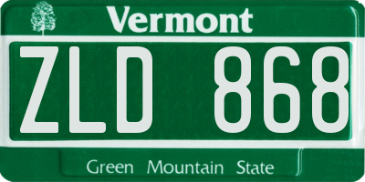 VT license plate ZLD868