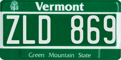 VT license plate ZLD869