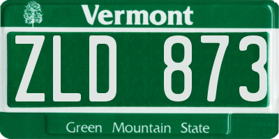 VT license plate ZLD873