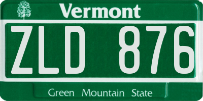 VT license plate ZLD876