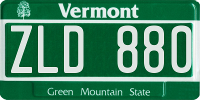 VT license plate ZLD880