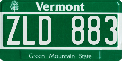 VT license plate ZLD883