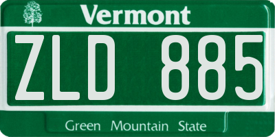 VT license plate ZLD885