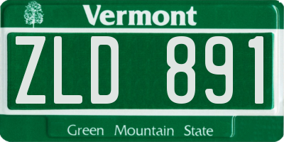 VT license plate ZLD891