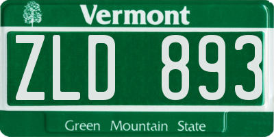 VT license plate ZLD893