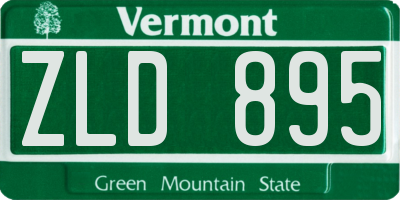 VT license plate ZLD895