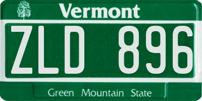 VT license plate ZLD896