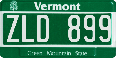 VT license plate ZLD899