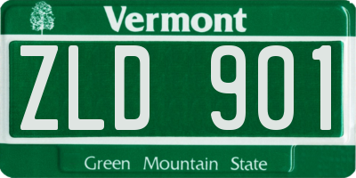 VT license plate ZLD901