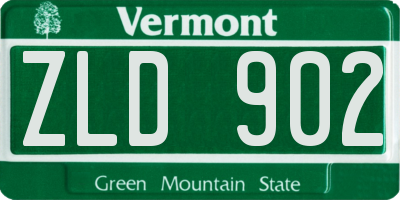VT license plate ZLD902