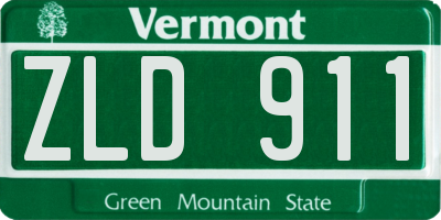 VT license plate ZLD911