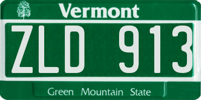 VT license plate ZLD913