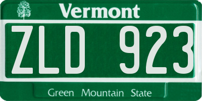 VT license plate ZLD923