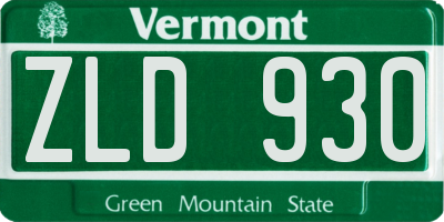 VT license plate ZLD930
