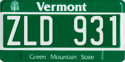 VT license plate ZLD931