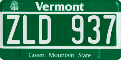 VT license plate ZLD937