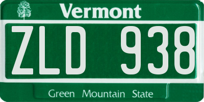 VT license plate ZLD938