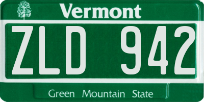 VT license plate ZLD942