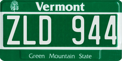VT license plate ZLD944