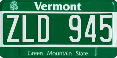 VT license plate ZLD945
