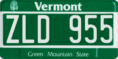 VT license plate ZLD955