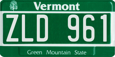 VT license plate ZLD961