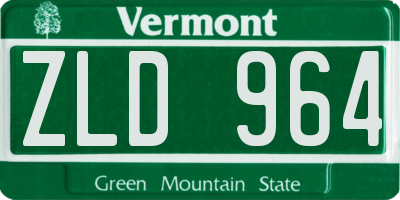VT license plate ZLD964