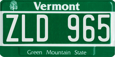 VT license plate ZLD965