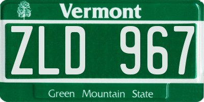 VT license plate ZLD967