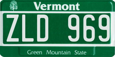 VT license plate ZLD969