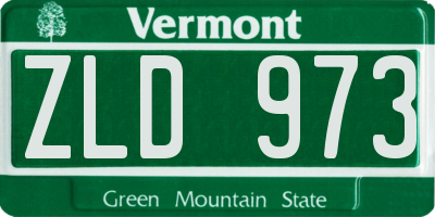 VT license plate ZLD973