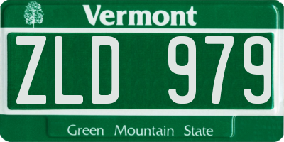 VT license plate ZLD979