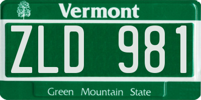 VT license plate ZLD981