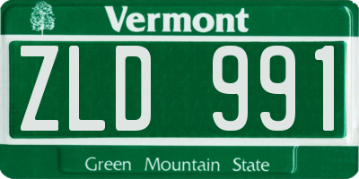 VT license plate ZLD991