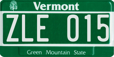 VT license plate ZLE015