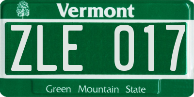 VT license plate ZLE017