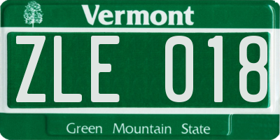 VT license plate ZLE018