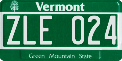 VT license plate ZLE024